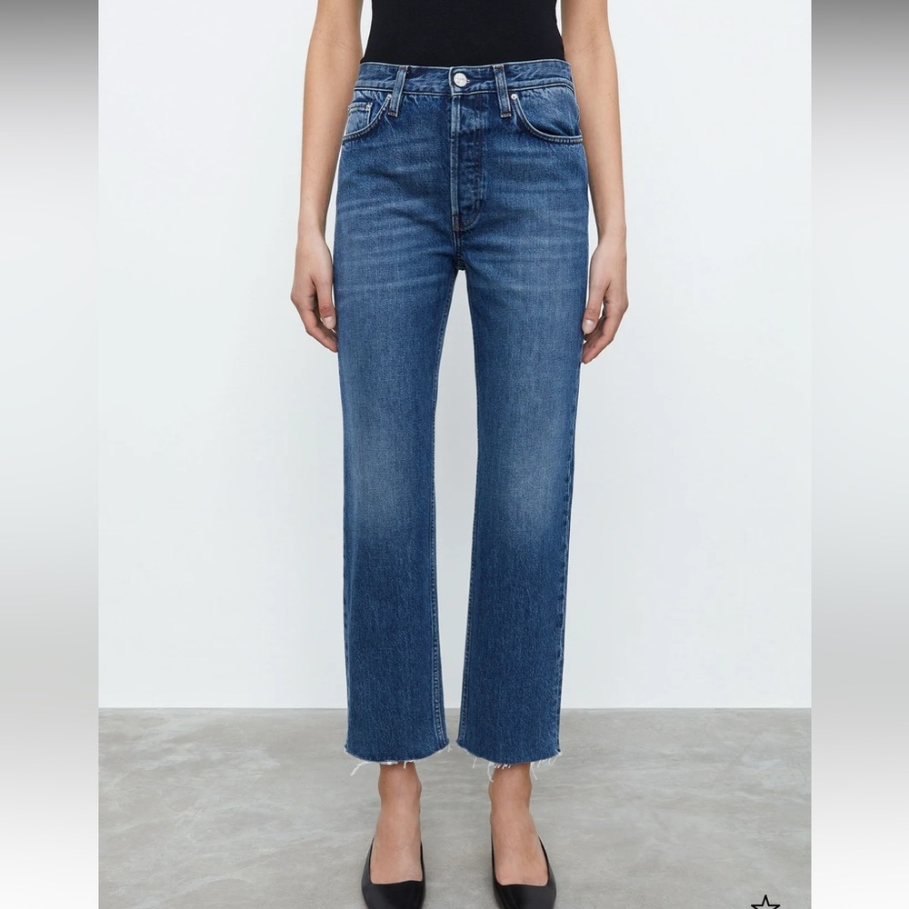 Toteme Classic Cut Denim Raw Hem Jeans